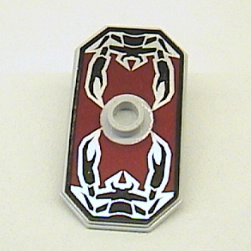 Shield Rectangular with Stud, Knights Kingdom Vladek Scorpion Print (Non-Sticker) (Very Light Bluish Gray)