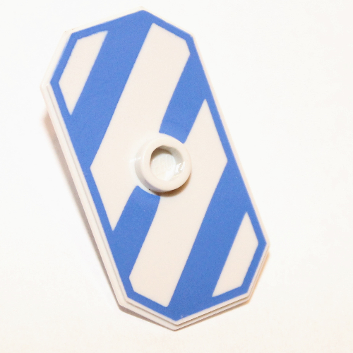 Shield Rectangular with Stud and Blue-Violet Diagonal Stripes and Border Print (Very Light Bluish Gray)