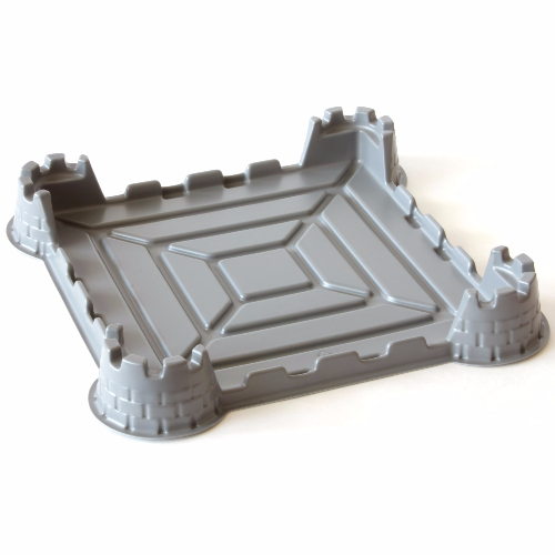 Baseplate Raised 40 x 40 x 5 Castle Chess Board with No Studs (Flat Silver)