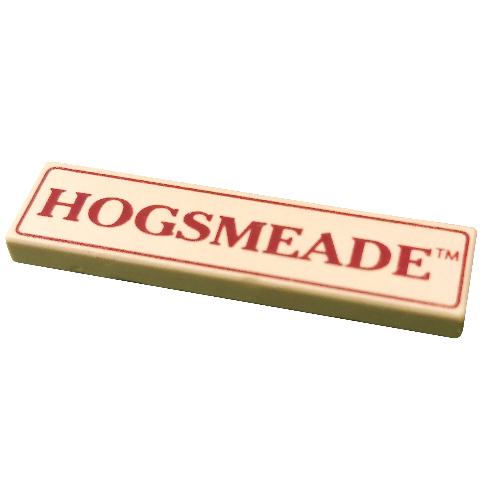 Tile 1 x 4 with HP Hogsmeade Print (Tan)
