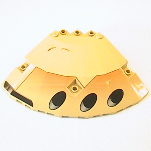 Panel 10 x 10 x 2 1/3 Quarter Saucer Top with SW Black Ovals Print Left (Tan)