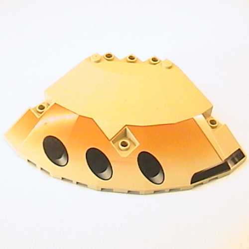 Panel 10 x 10 x 2 1/3 Quarter Saucer Top with SW Black Ovals Print Right (Tan)
