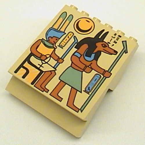 Panel 4 x 6 x 6 Sloped with Hieroglyphs and Jackal Print (Tan)
