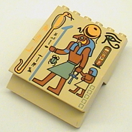 Panel 4 x 6 x 6 Sloped with Hieroglyphs, Snake and Eagle Print (Tan)
