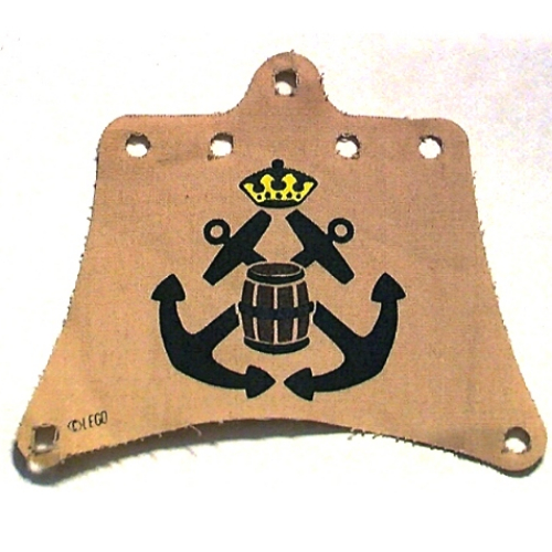 Sail, 12 x 10 with 7 Holes, Black Crossed Anchors Print (Tan)
