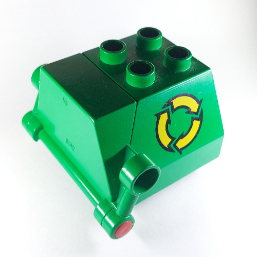 Duplo Container with Recycling Arrows Print and Opening Rear Door (Green)