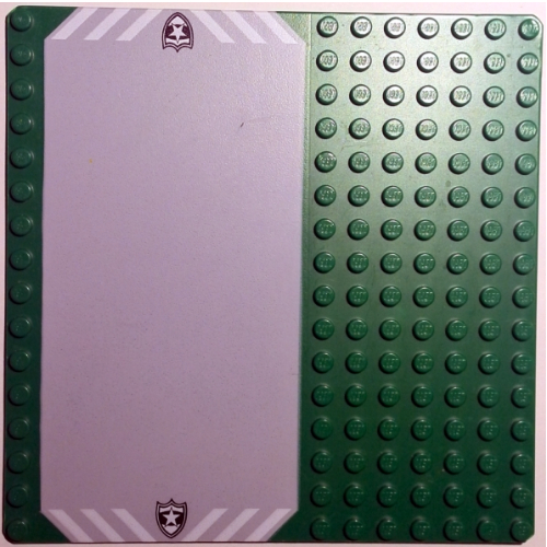 Baseplate 16 x 16 Road / Driveway with Police White Star Badge Print (Green)