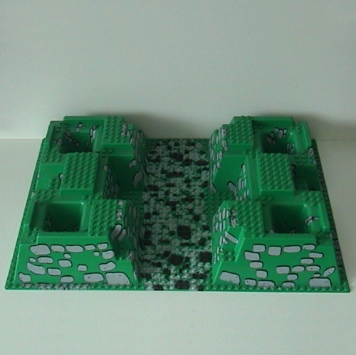Baseplate Raised 32 x 48 x 6 with 4 Corner Pits and Rock Path Print (Green)