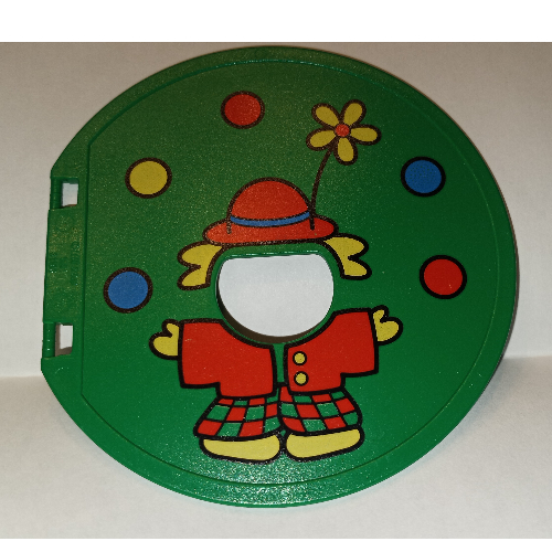 Duplo Ball Tube Door with Juggling Clown Print (Green)