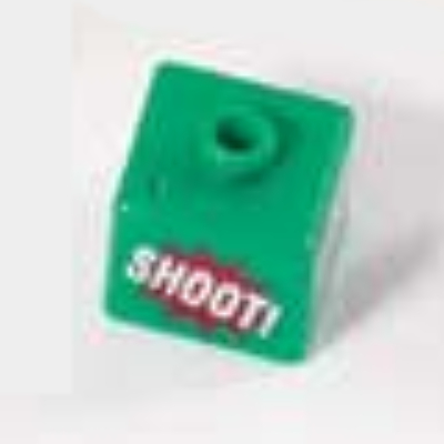 Pen Bead, Square with 'SHOOT' Print (Green)