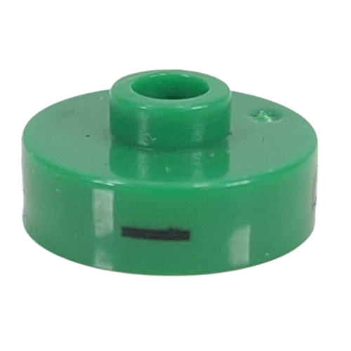 Pen Bead, Round Short, Flat Edge with 'I', 'P', 'Q' Print (Green)