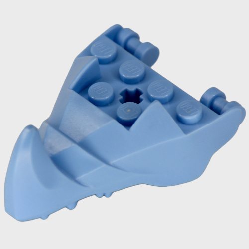 Creature Body Part, Dragon Head Lower Jaw with 6 Studs on Top, Spike, Teeth [Plain] (Bright Light Blue)