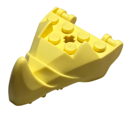 Creature Body Part, Dragon Head Lower Jaw with 6 Studs on Top, Spike, Teeth [Plain] (Bright Light Yellow)