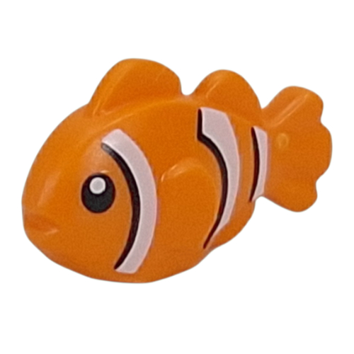 Animal, Fish, White Clown Fish Stripes Print (Orange)