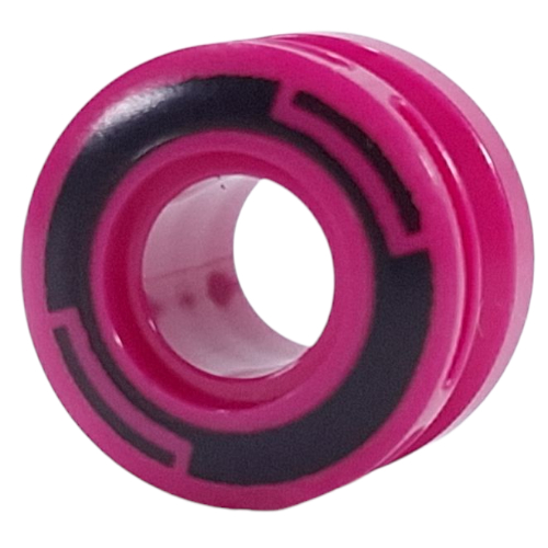 Wheel 11 x 8 with Center Groove, One Smooth Side with Black Circles Print (Magenta)