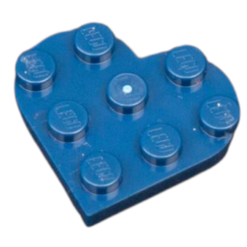Plate Angled 3 x 3 with Heart Shape (Dark Blue)