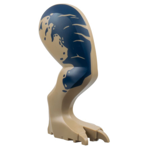 Animal Body Part, Dinosaur, Tyrannosaurus Rex Leg, Right with Dark Blue Spots Print (Dark Tan)