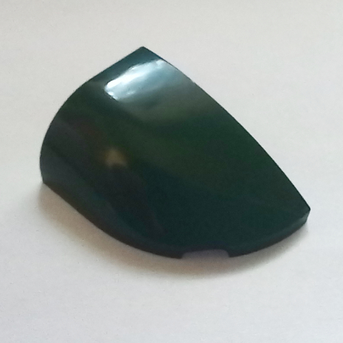 Brick Round, Curved Double 3 x 2 Beveled with Stud Notch Right (Dark Green)