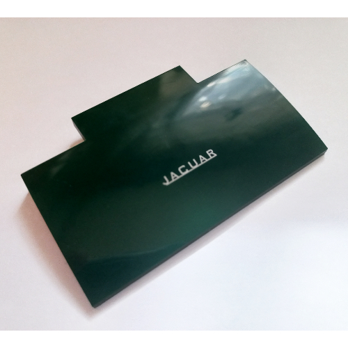 Brick Curved 5 x 8 x 2/3 with No Studs on Top with Silver 'JAGUAR' Print (Dark Green)