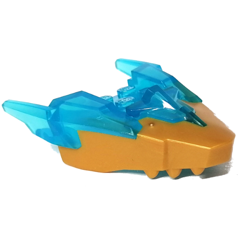 Creature Body Part, Dragon Head with Trans-Light Blue Horns Pattern (White)