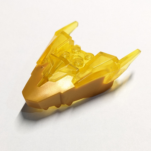 Creature Body Part, Dragon Head with Trans-Yellow Horns Pattern (Pearl Gold)