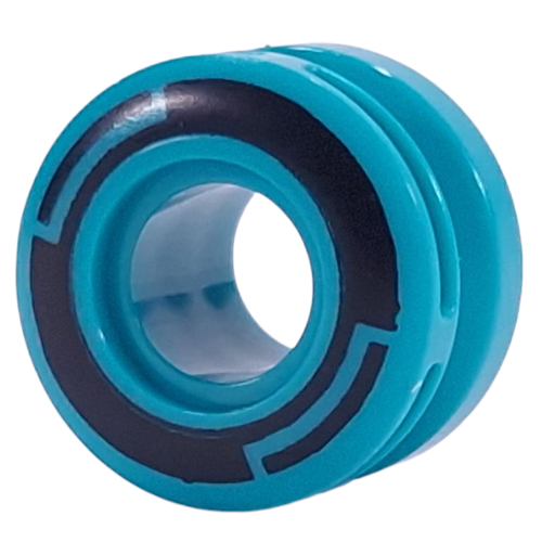 Wheel 11 x 8 with Center Groove, One Smooth Side with Black Circles Print (Dark Turquoise)