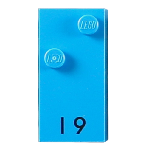 Braille Brick 2 x 4 with 2 Studs ⠊ and 'I 9' Print (Dark Azure)
