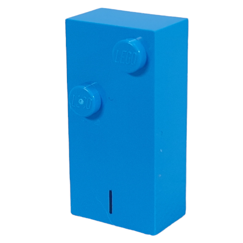 Braille Brick 2 x 4 with 2 Studs ⠊ and 'I' Print (Dark Azure)