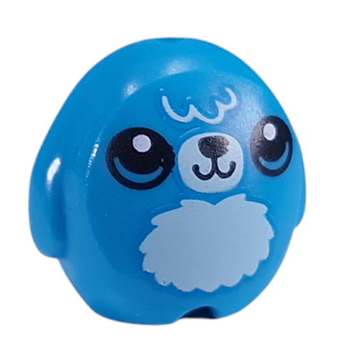 Pillow Plush Toy with White Chest, White Nose, Black Eyes Print (Dark Azure)