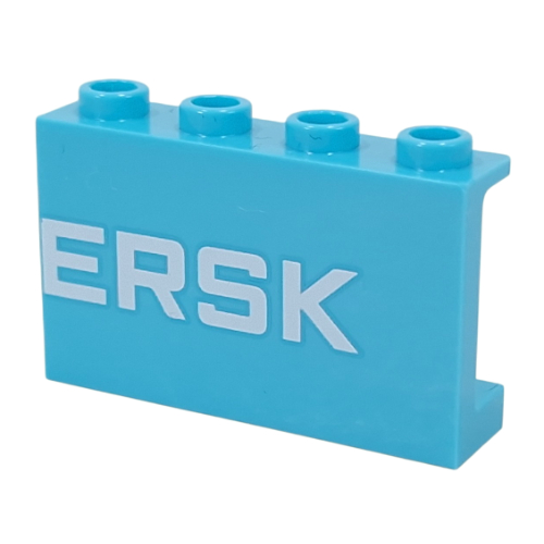 Panel 1 x 4 x 2 with White 'ERSK' Print (Medium Azure)