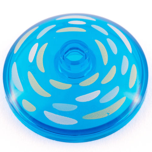 Dish 3 x 3 Inverted [Radar] with Shade of Yellow Paint Strokes in Circles Print (Trans-Dark Blue)