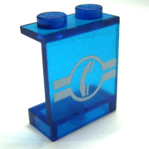Panel 1 x 2 x 2 with Telephone and White Lines Print (Trans-Dark Blue)