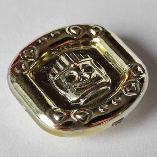 Sun Disk with Molded Minifig Head (Chrome Gold)