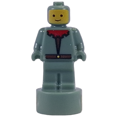 Minifig Trophy Statuette, Forestman, Red Collar Print (Sand Green)