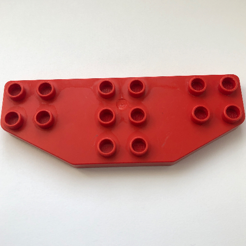 Duplo Plate 8 x 3 without Corners (Airplane Wings) (Red)