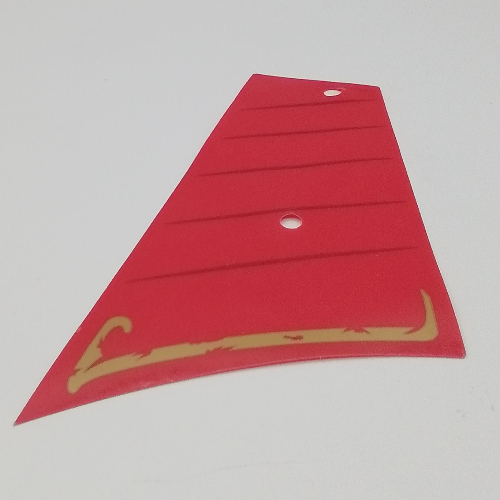 Sails, Left, Small, with Gold Trim and Dark Red Lines Print (Red)
