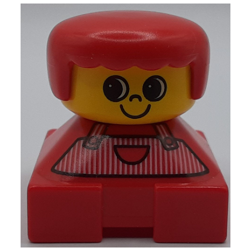 Duplo 2 x 2 x 2 Figure Brick, Rounded Bangs, Red Hair, Red and White Apron Print (Red)