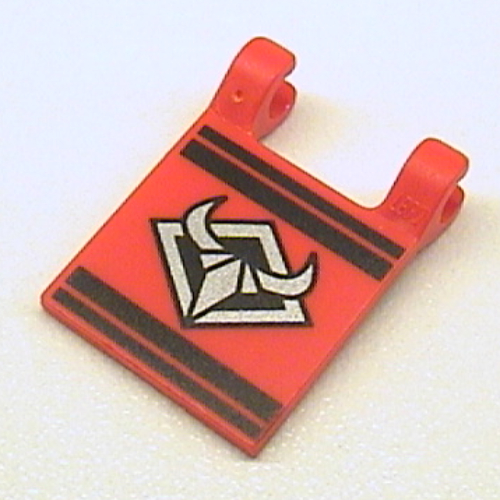 Flag 2 x 2 Square with Silver Bull's Head Print (Red)