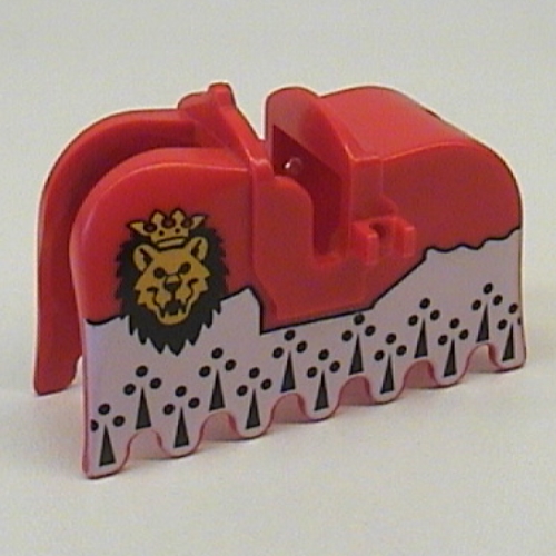 Animal / Creature Accessory, Horse Barding with Lion Head (Royal Knights) Print (Red)