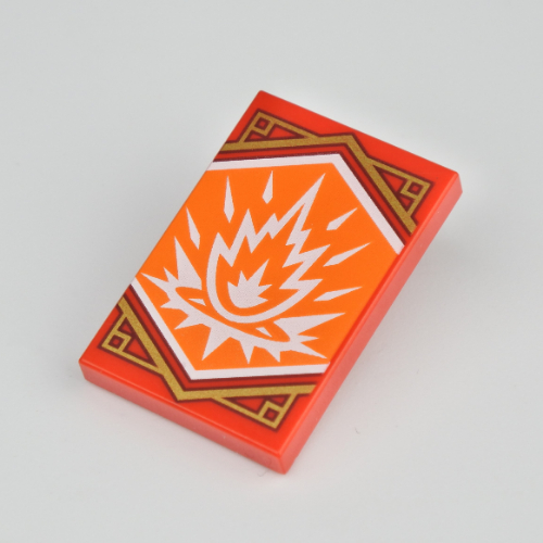 Tile 2 x 3 with Orange Ninjago Strength Banner Print (Red)