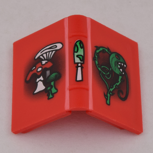 Book 2 x 3 with Mushrooms and Vine Print (Red)