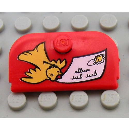 Mailbox Door 4 x 4 with Bird and Envelope Print (Red)