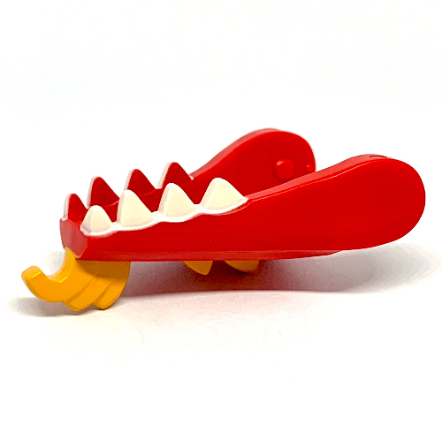 Creature Body Part, Dragon Head Lower Jaw with White Teeth, Yellow Goatee (Red)