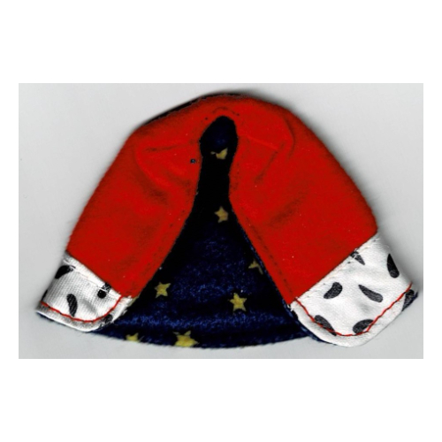 Duplo Cape with Blue Lining with Stars Print (Red)