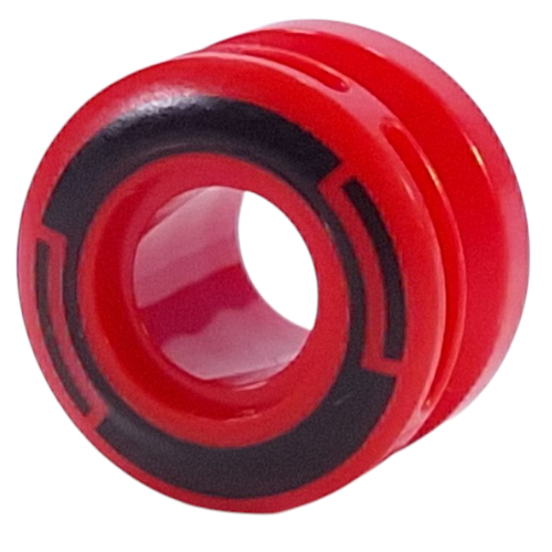 Wheel 11 x 8 with Center Groove, One Smooth Side with Black Circles Print (Red)