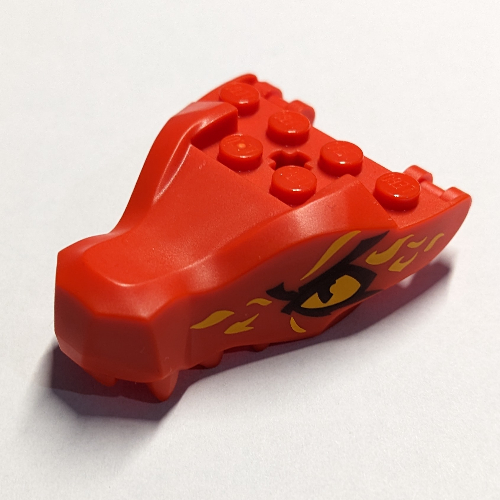 Creature Body Part, Dragon Head Upper Jaw with Yellow Markings and Eyes Print (Red)
