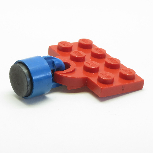 Plate Special 2 x 4 with Train Coupler Open with Magnet Short Cylinder Blue (Red)