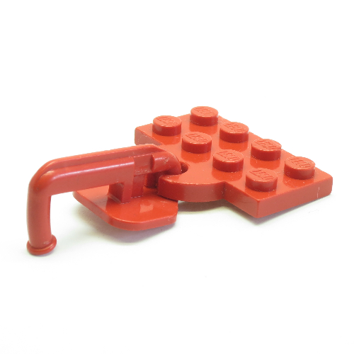 Plate Special 2 x 4 with Train Coupler Open with Hook (Red)