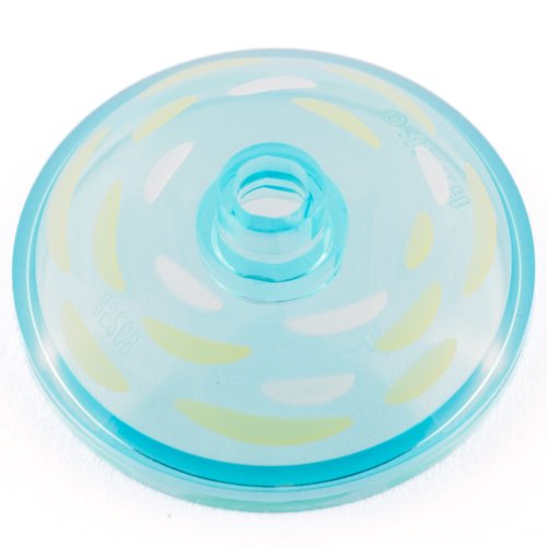 Dish 3 x 3 Inverted [Radar] with Shade of Yellow Paint Strokes in Circles Print (Trans-Light Blue)