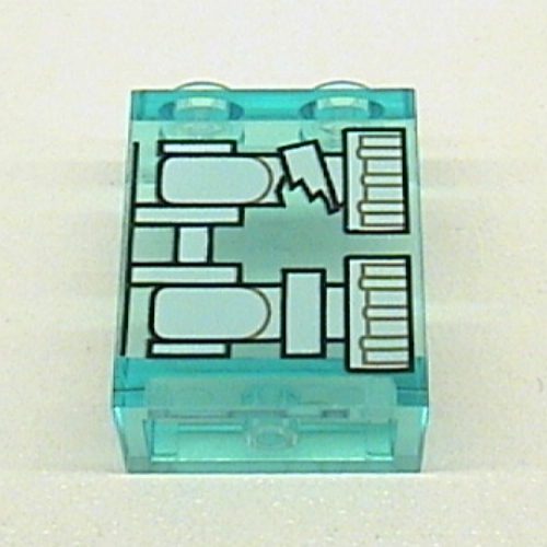 Panel 1 x 2 x 2 with X-Ray Skeleton Legs / Machinery Print (Trans-Light Blue)